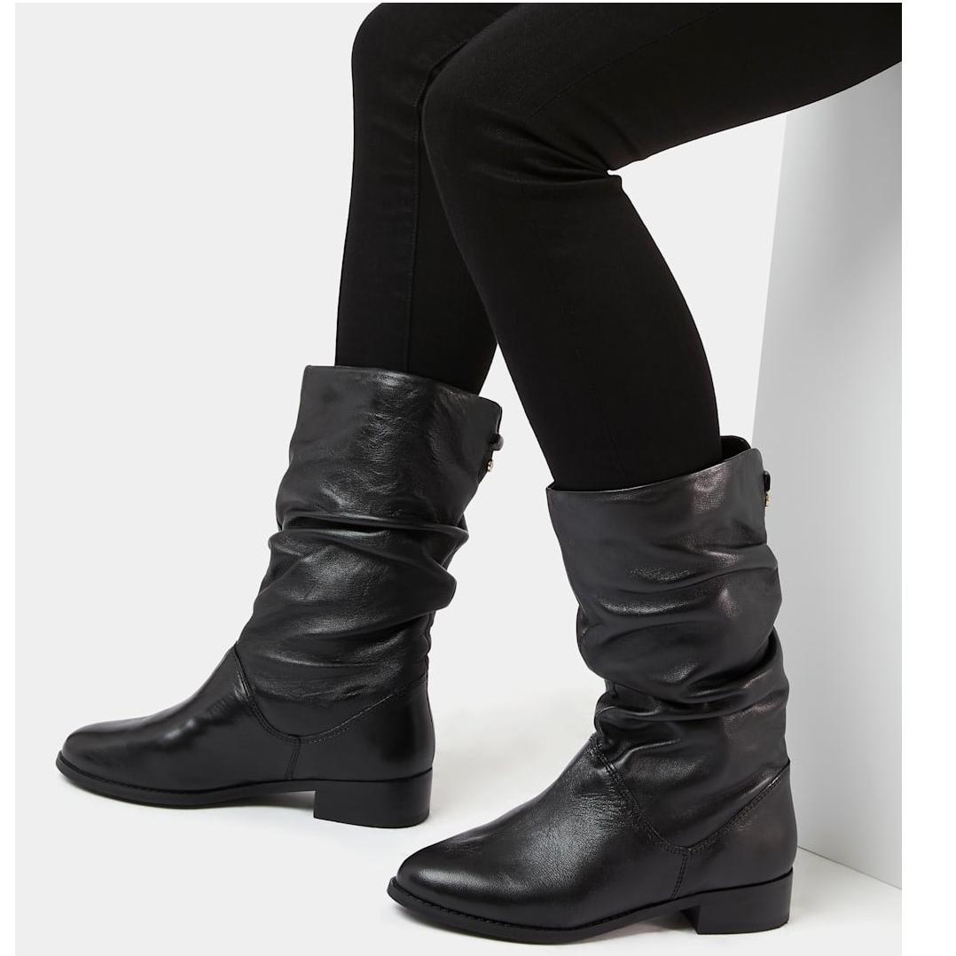 Dune London Rosalindas Ruched Calf Boots