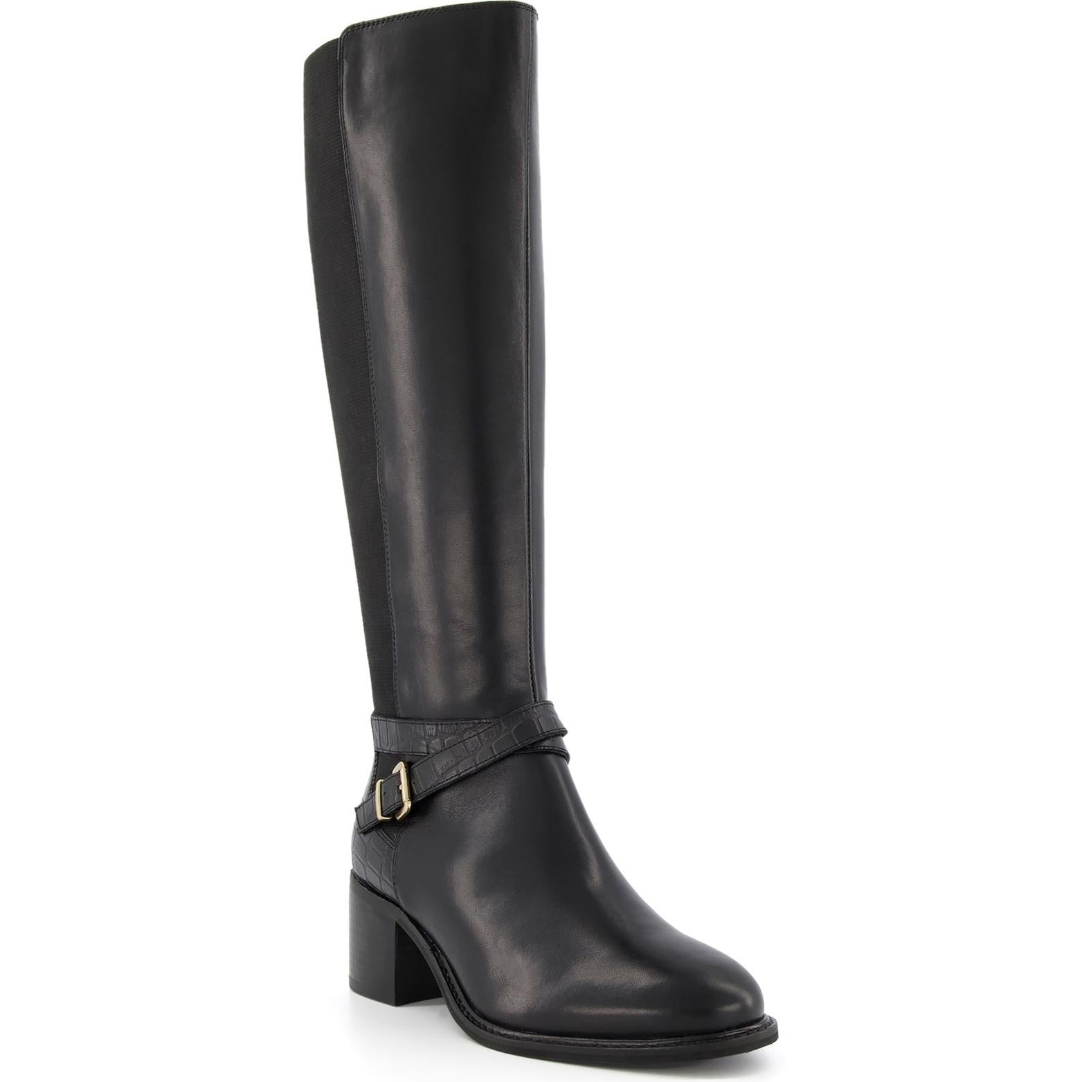 Dune London Tildings Strap Detail High Leg Boot