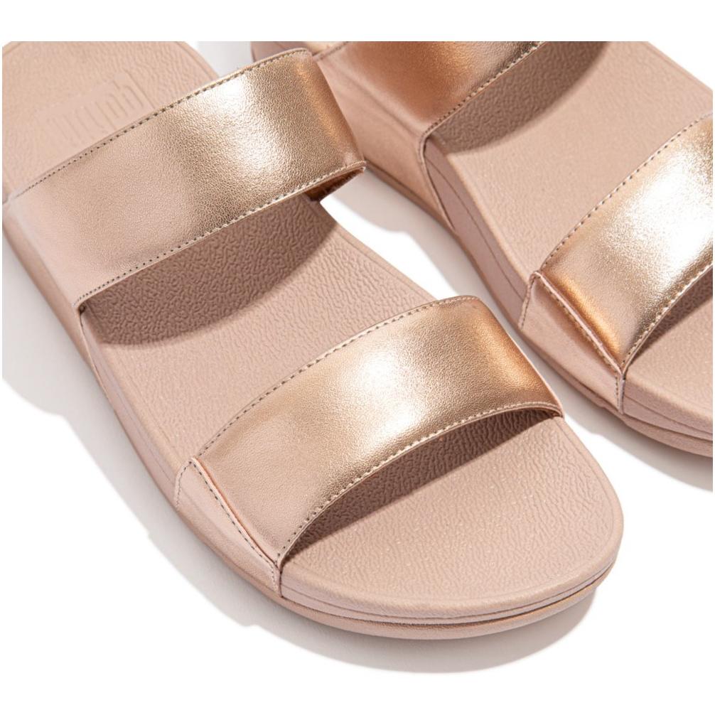Fitflop Lulu Metallic Leather Slides Sandals