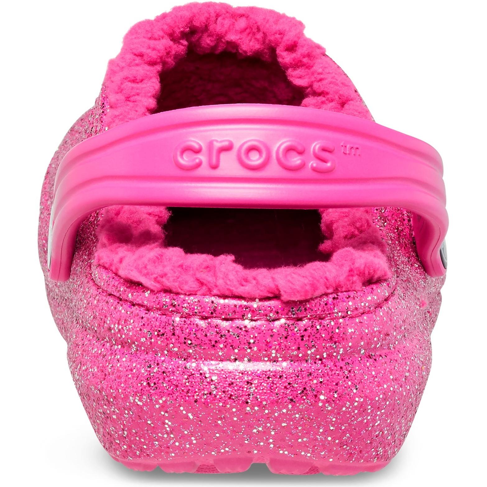 Crocs Kids' Classic Glitter Lined Clog Sandals