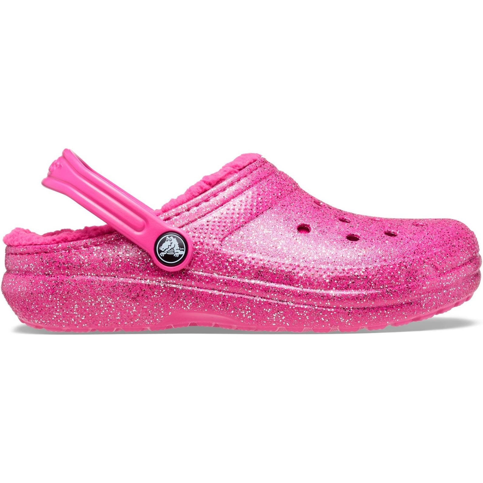 Crocs Kids' Classic Glitter Lined Clog Sandals