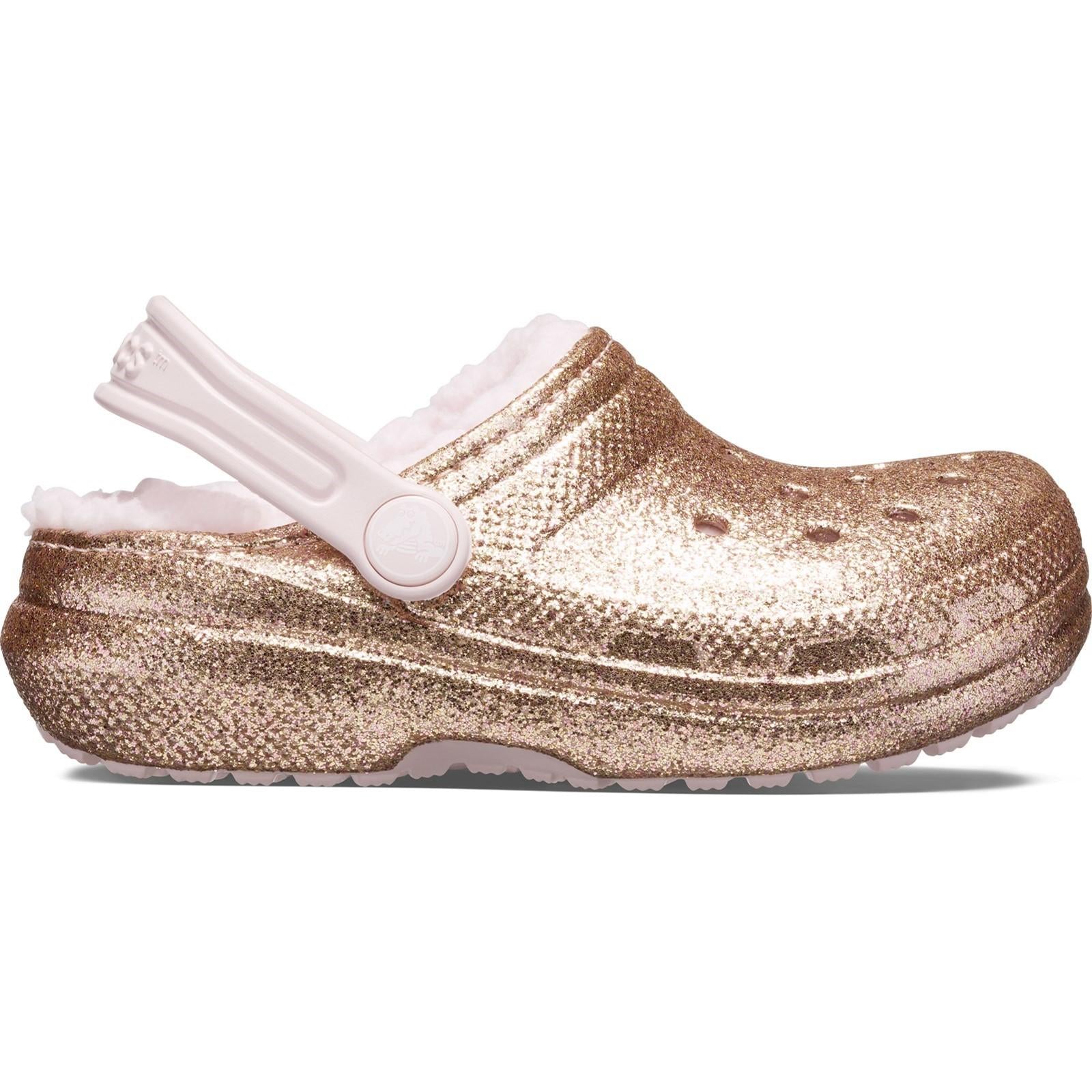 Crocs Kids' Classic Glitter Lined Clog Sandals