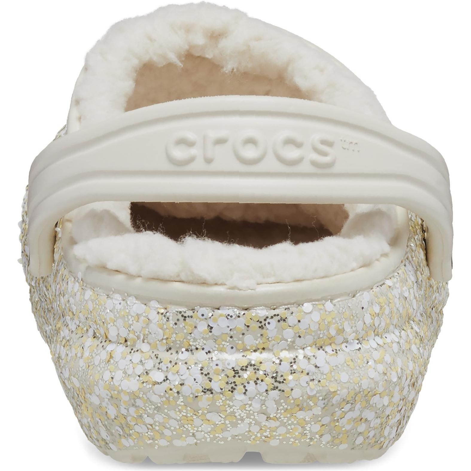 Crocs Kids' Classic Glitter Lined Clog Sandals