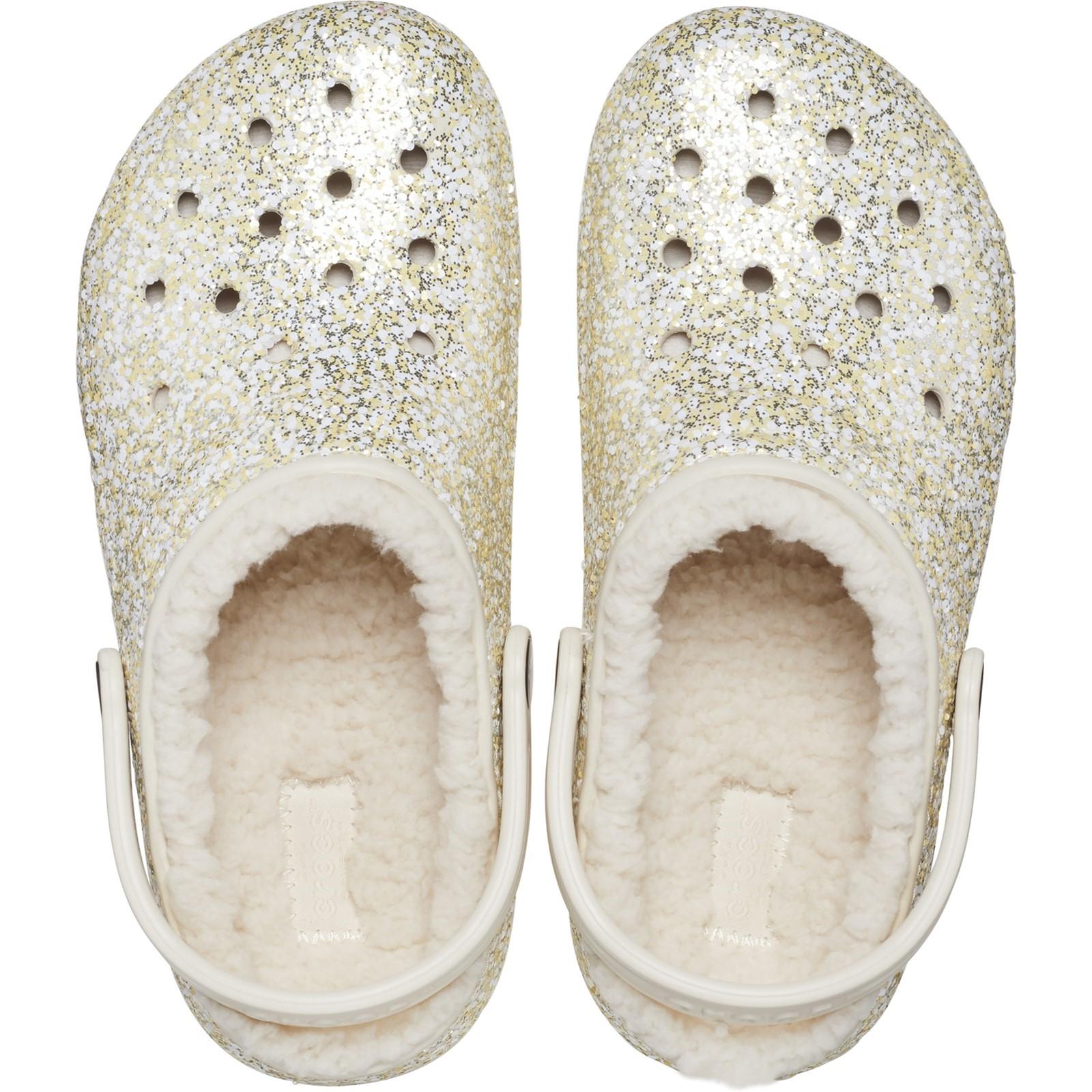 Crocs Kids' Classic Glitter Lined Clog Sandals