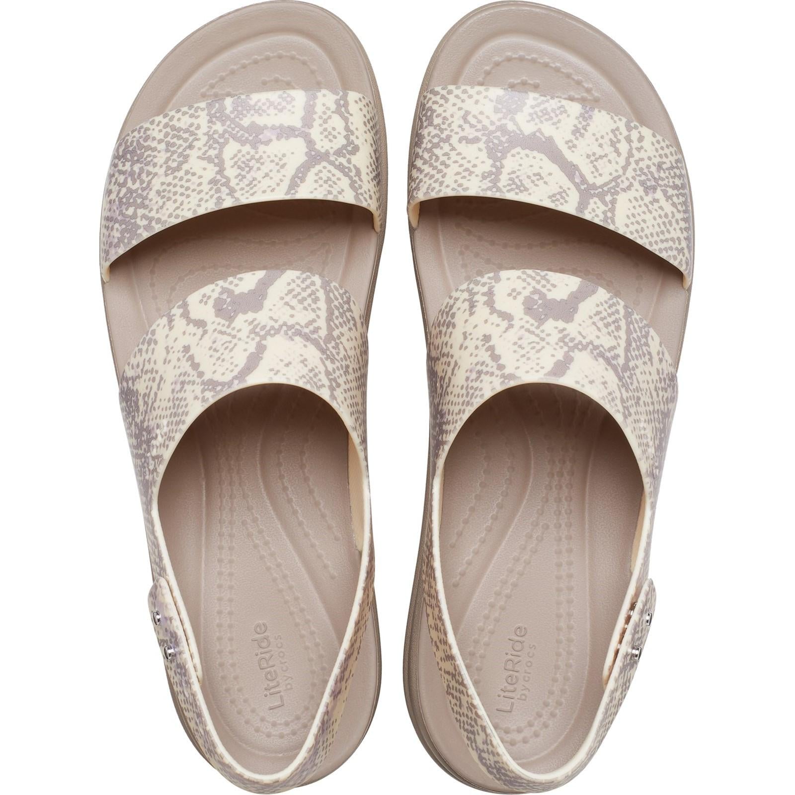 Crocs Brooklyn Snake Low Wedge Sandals
