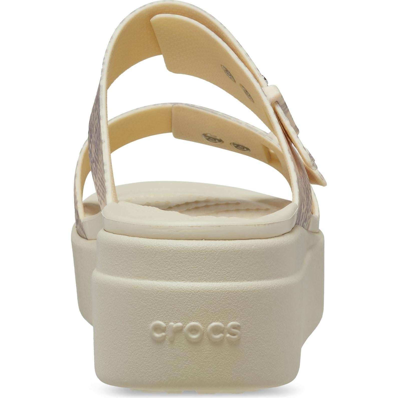 Crocs Brooklyn Snake Buckle Wedge Sandals