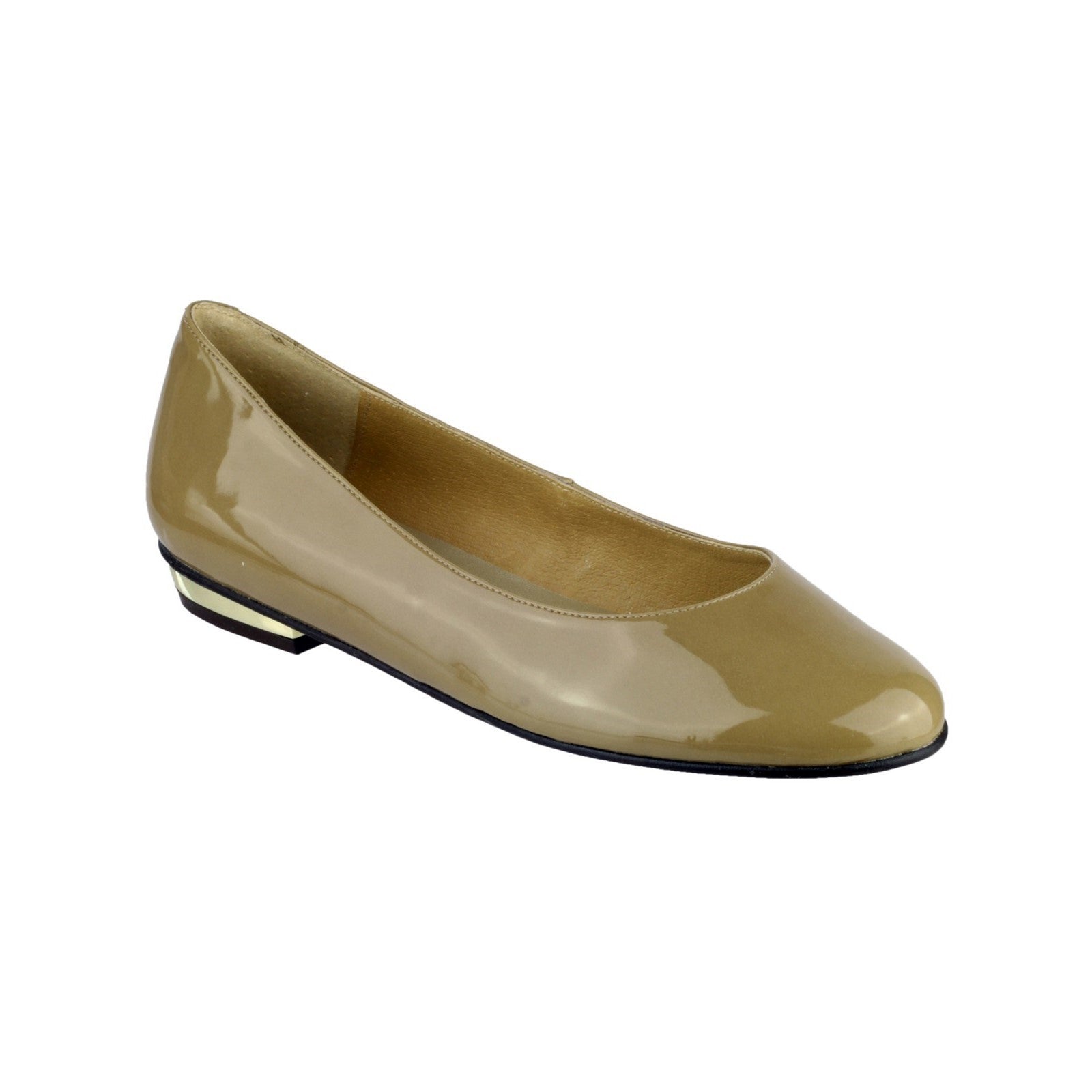 Riva Rita Patent Gold Heel Ballet Pump Flats