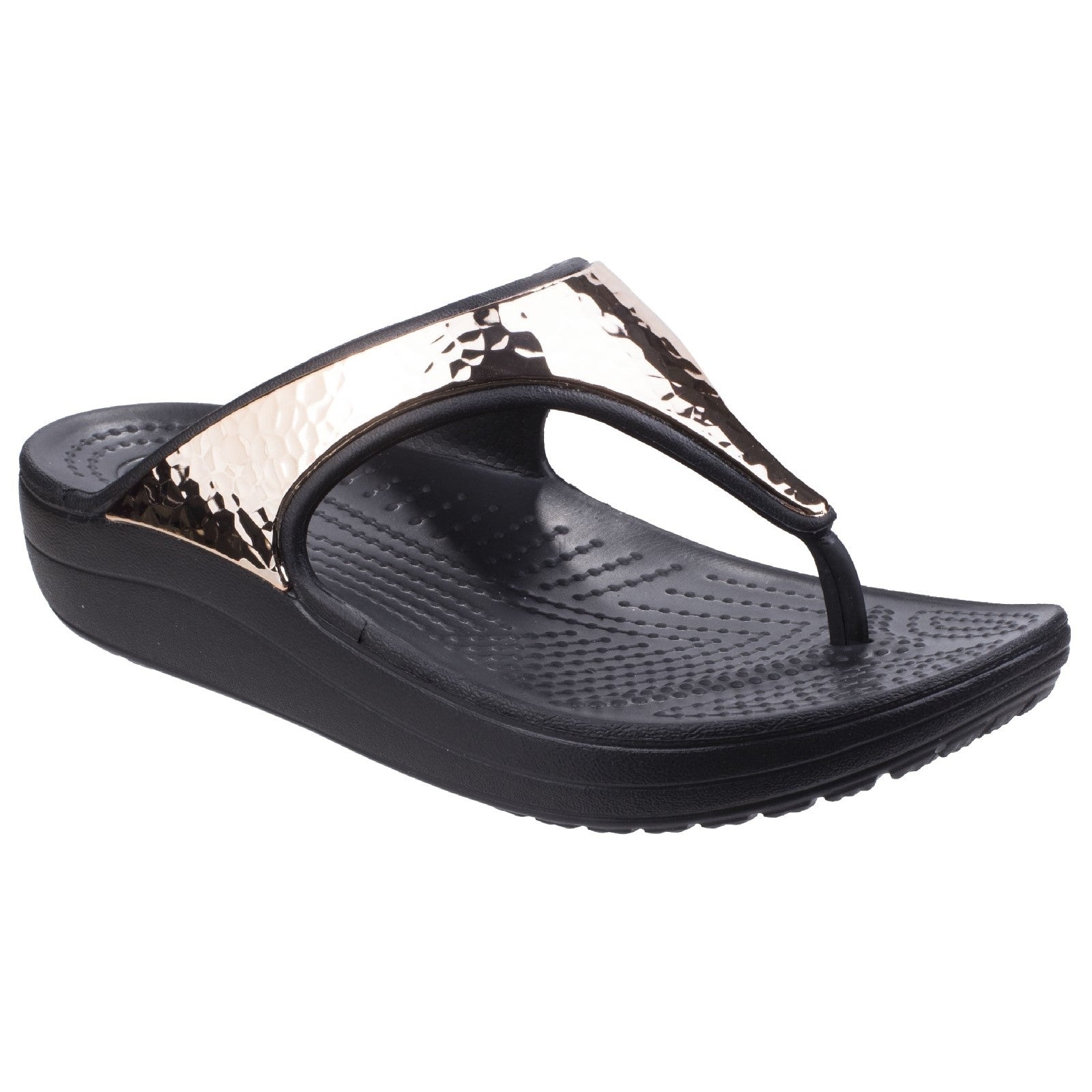 Crocs Sloane Hammered Metallic Flipflop Sandals