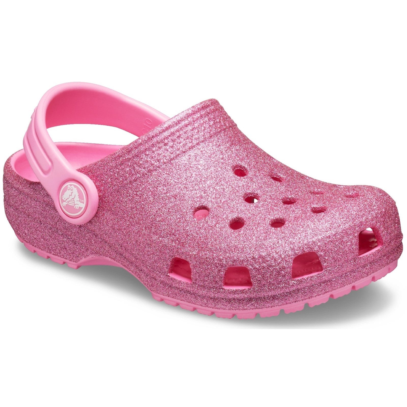 Crocs Kids Classic Glitter Clog Slip On Sandals