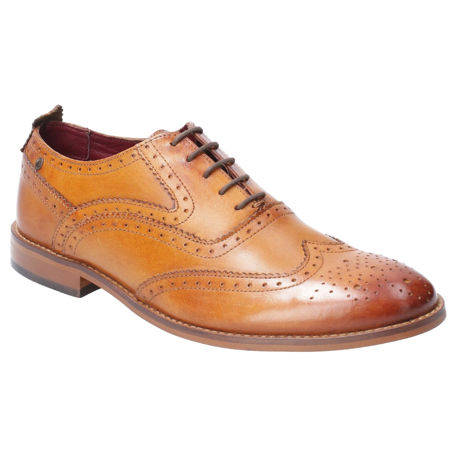 Base London Focus Washed Lace Up Brogue Shoe