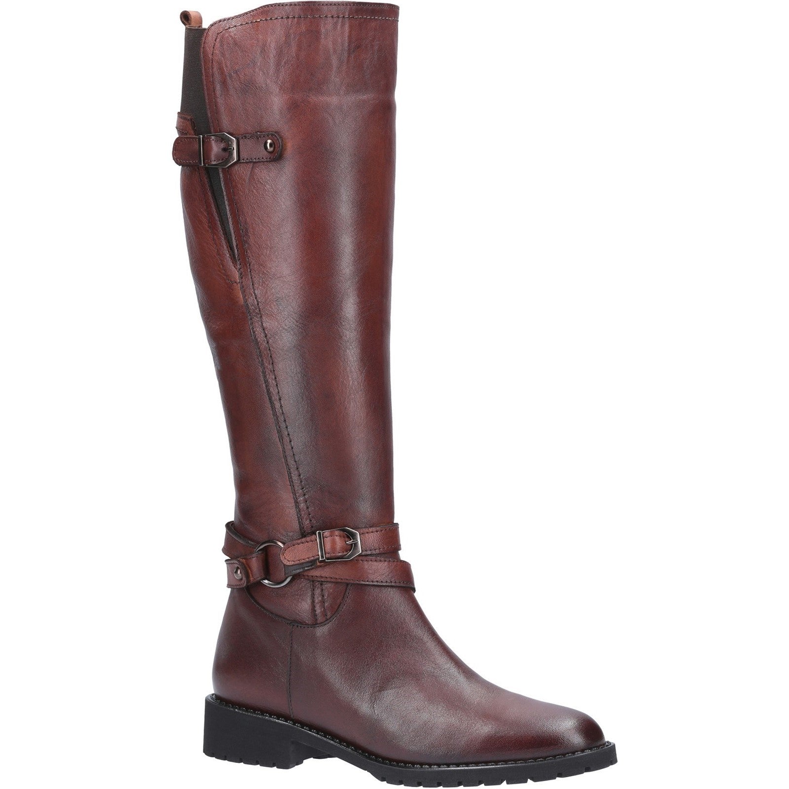 Riva Athens Leather Long Buckle Zip Boot