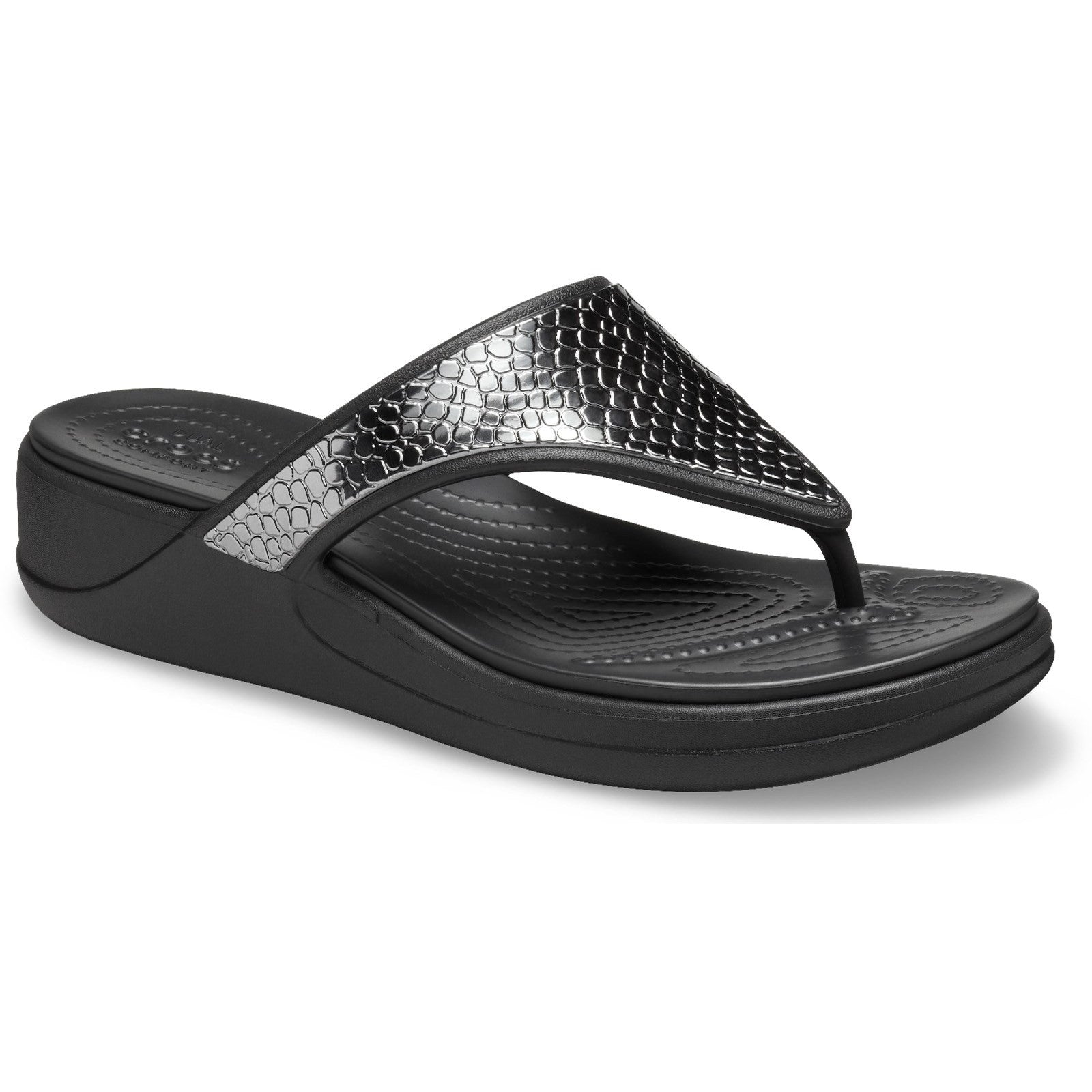 Crocs Monterey Metallic Wedge Flip Sandals