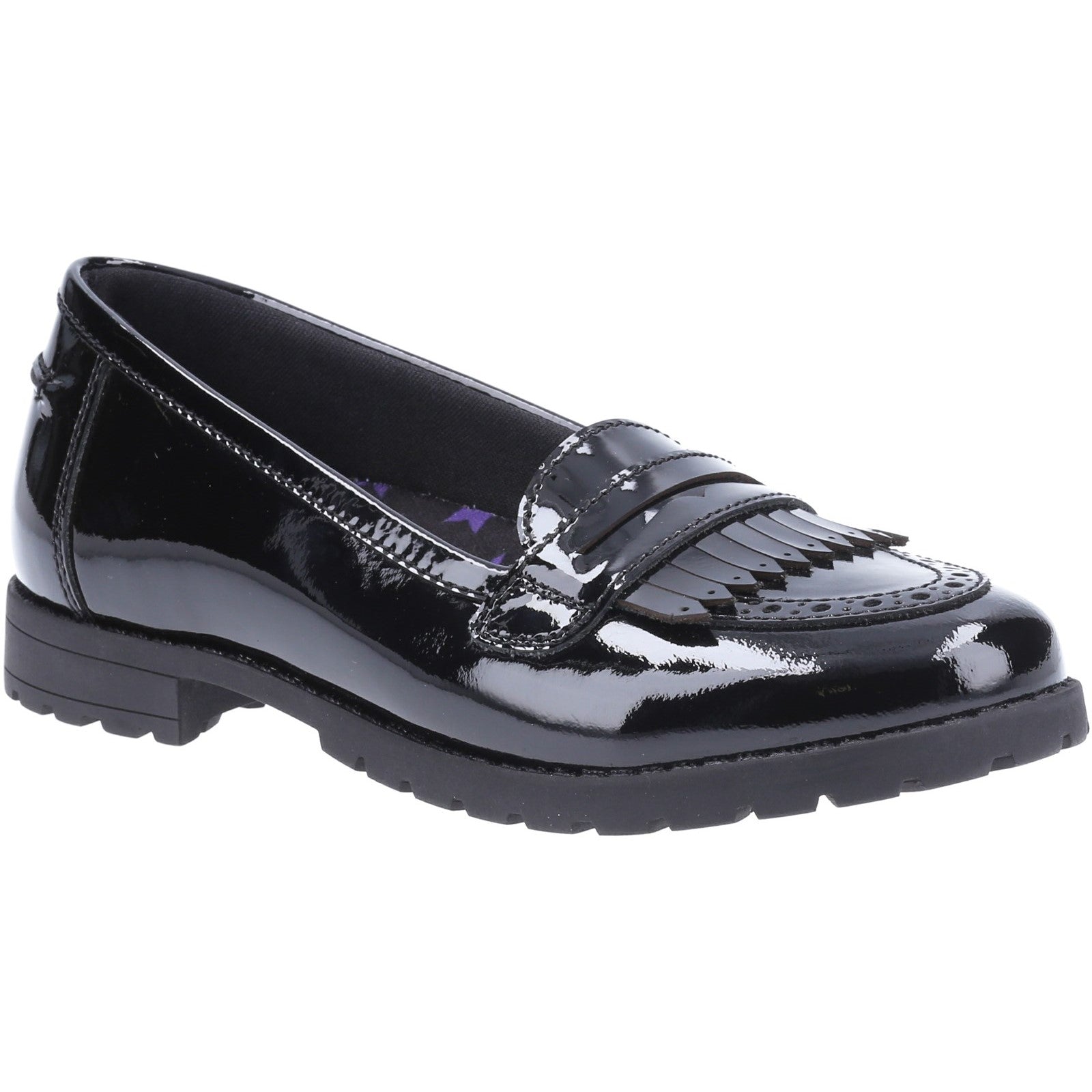 Hush Puppies Emer Junior Patent School Shoe