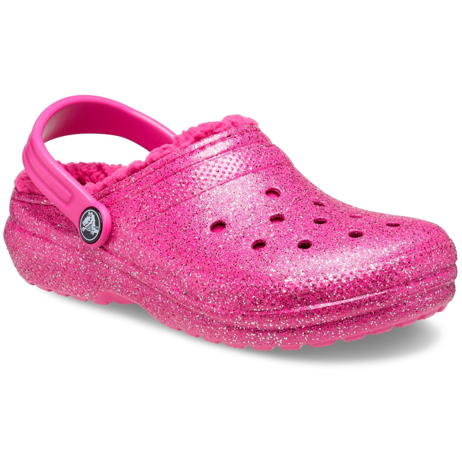 Crocs Kids' Classic Glitter Lined Clog Sandals