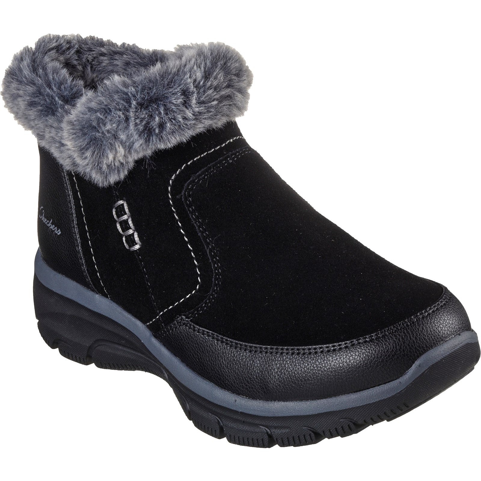 Skechers suede zip ankle boot with faux fur online