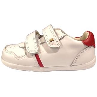 Bobux Riley White – Red First Step Baby Shoe