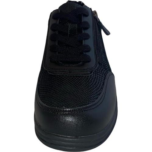 Miss Shoes 5 Eye Side Zip Flats