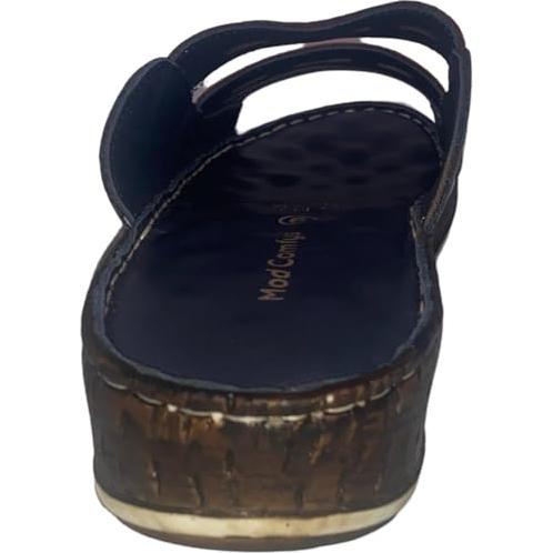 Miss Shoes 3 Bar Slip on Heels