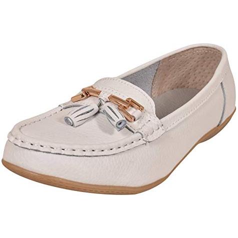 Jo & Joe Ladies Wide Fit Flat Leather Tassel Moccasins Loafer Nautical Shoe Plimsole Pumps Womens Flats