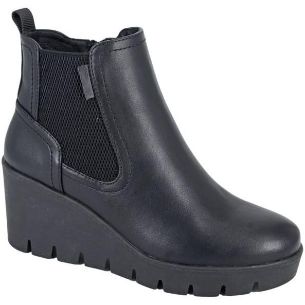 Miss Shoes Inside Zip Gusset Wedge Boots