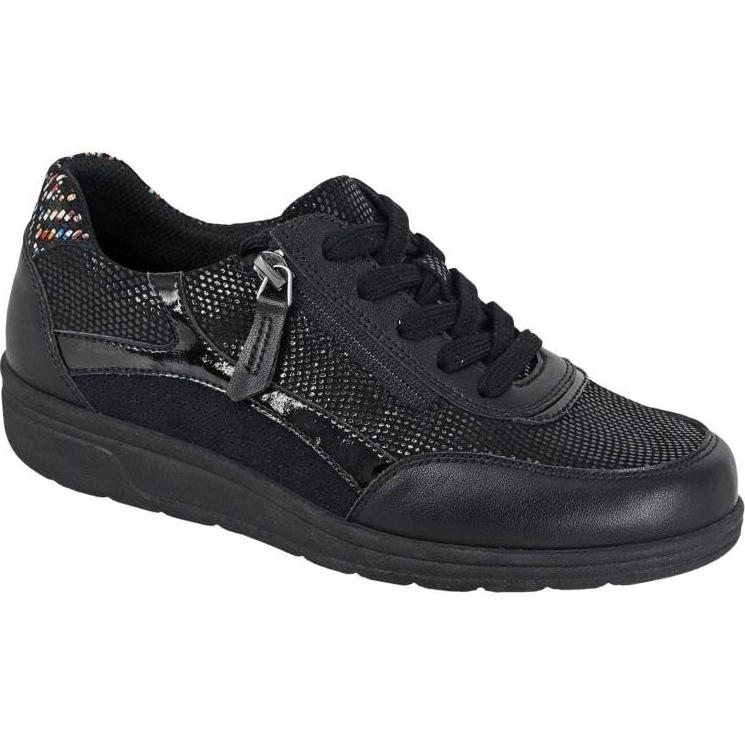 Miss Shoes 5 Eye Side Zip Flats