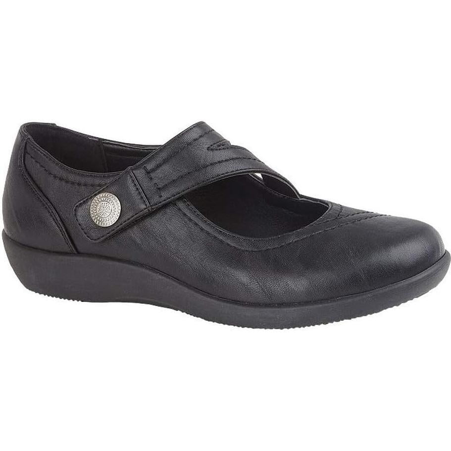 Miss Shoes X-wide Touch Fastening Asymetrical Flats