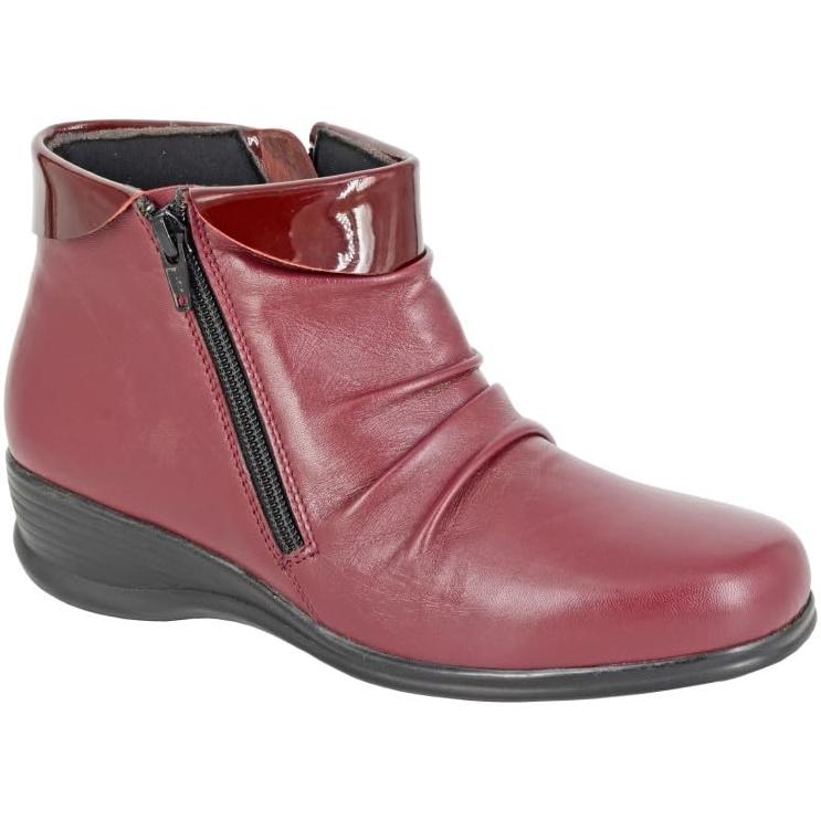 Miss Shoes Twin Zip Ruched Ankle Boots