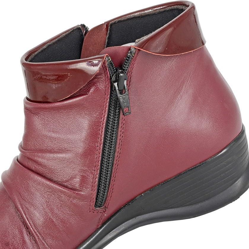 Miss Shoes Twin Zip Ruched Ankle Boots
