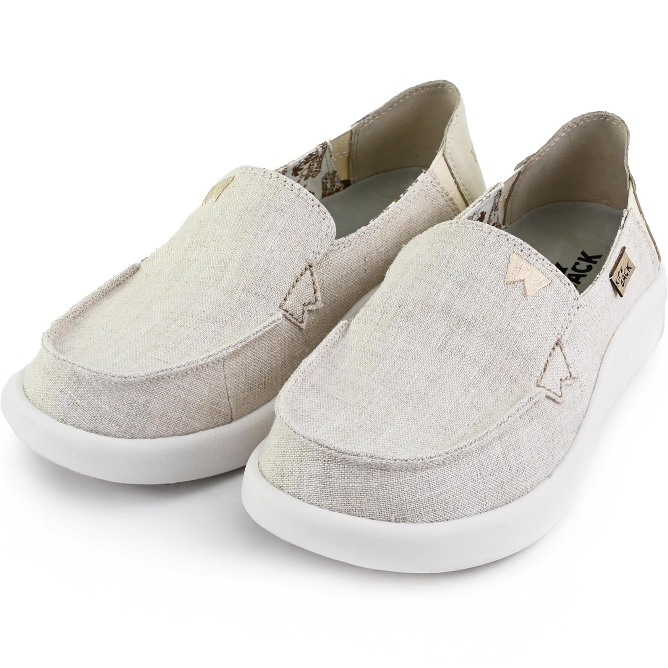 Kickback Rizzo Women???s Slip On Canvas & Linen Loafers ??? Lightweight Casual Shoes - Convertible Kick Down Heel Design for a Relaxed Everyday Summer Shoe K20109013 Flats