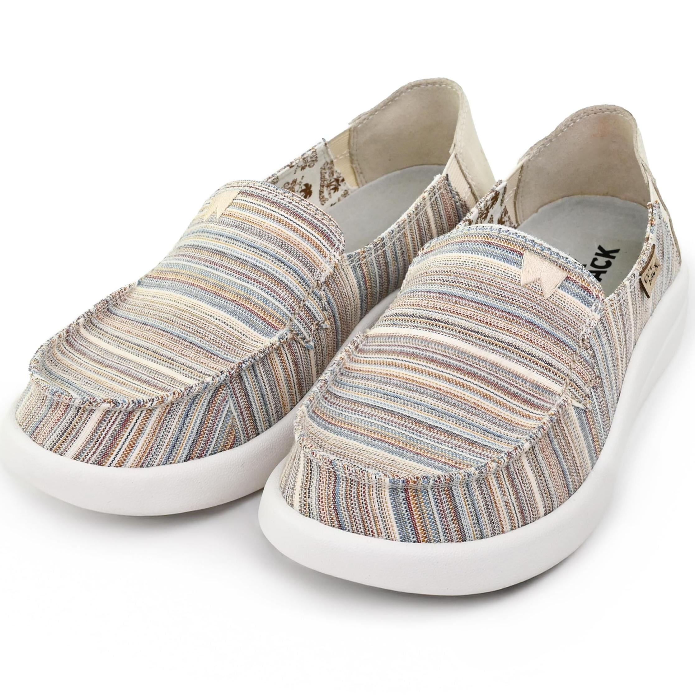 Kickback Rizzo Women???s Slip On Canvas & Linen Loafers ??? Lightweight Casual Shoes - Convertible Kick Down Heel Design for a Relaxed Everyday Summer Shoe K20109013 Flats