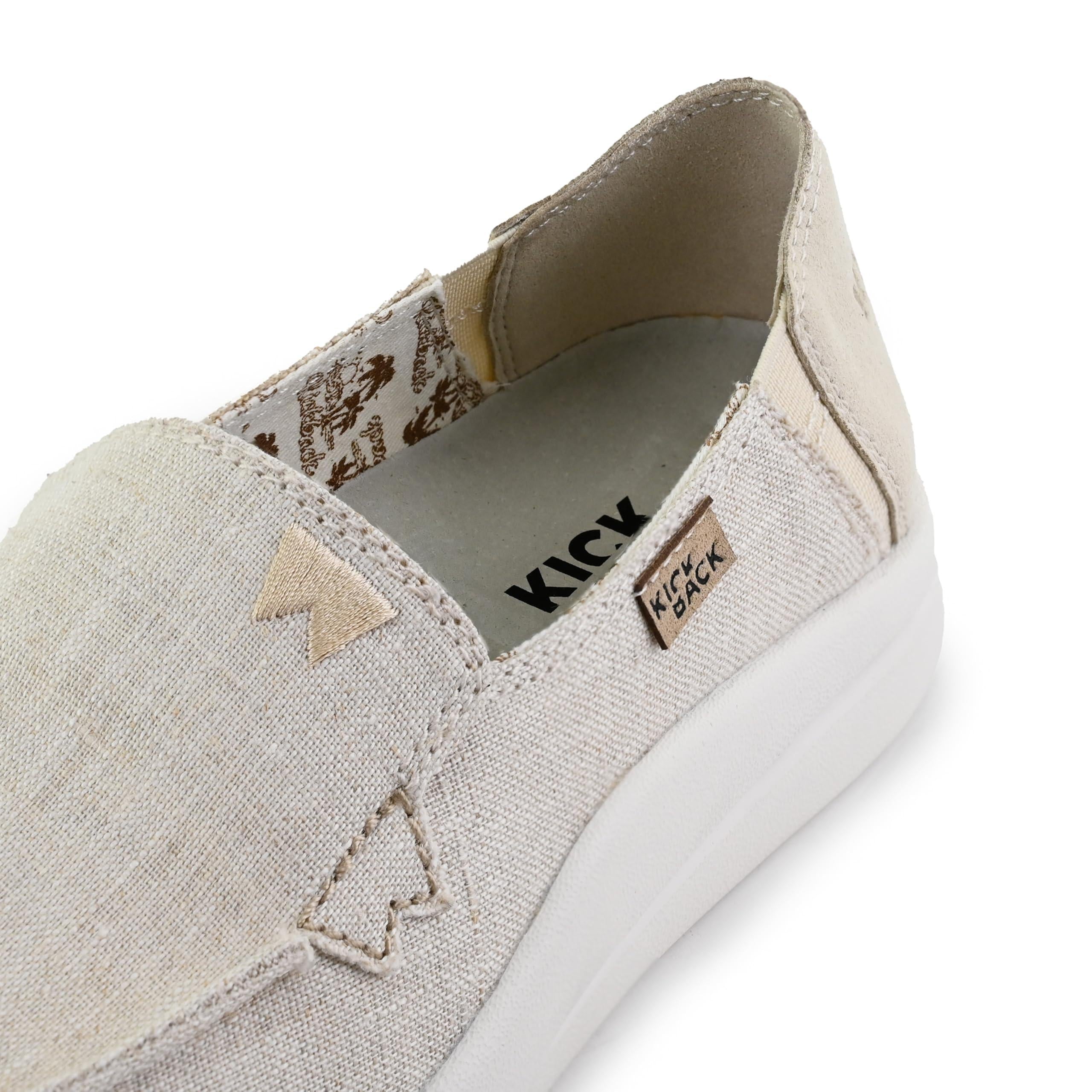 Kickback Rizzo Women???s Slip On Canvas & Linen Loafers ??? Lightweight Casual Shoes - Convertible Kick Down Heel Design for a Relaxed Everyday Summer Shoe K20109013 Flats