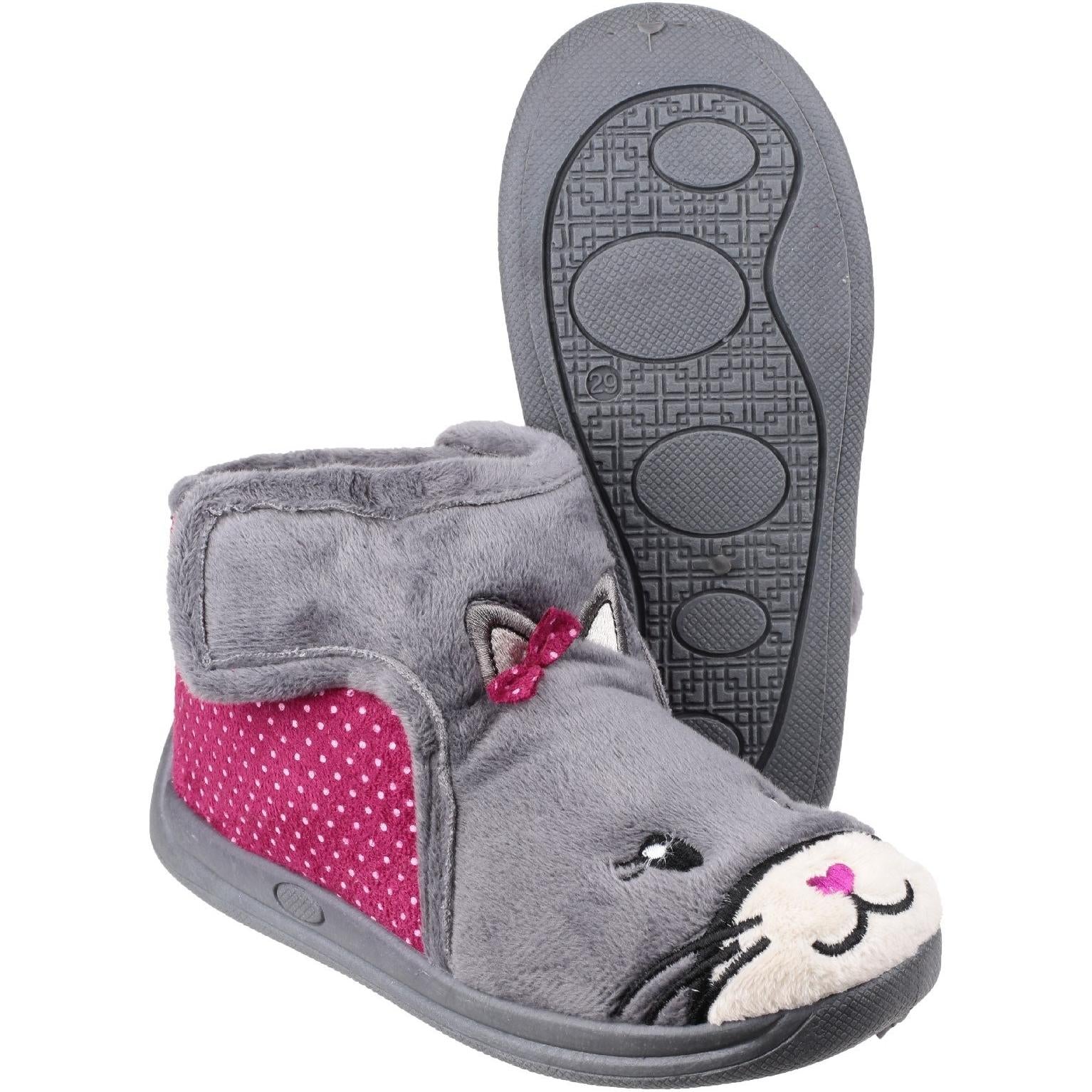 Mirak Kitty Touch Fastening Bootie Slipper