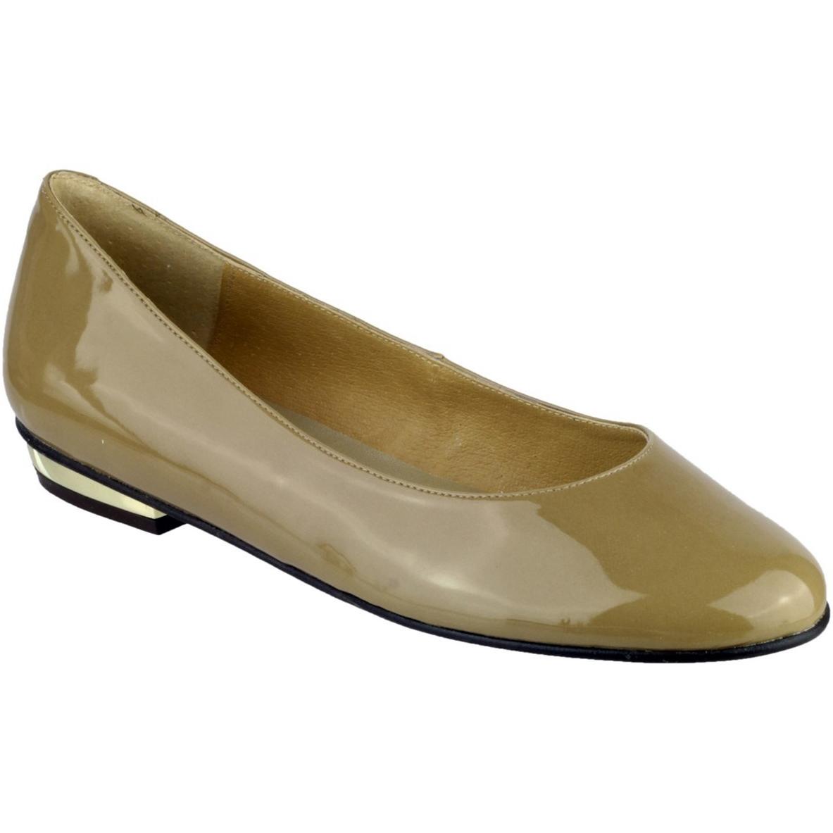 Riva Rita Patent Gold Heel Ballet Pump Flats