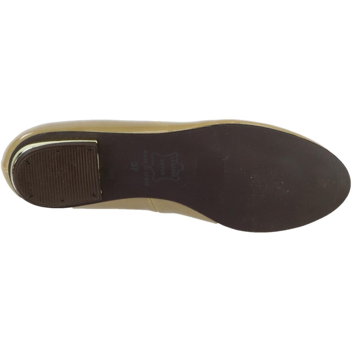 Riva Rita Patent Gold Heel Ballet Pump Flats