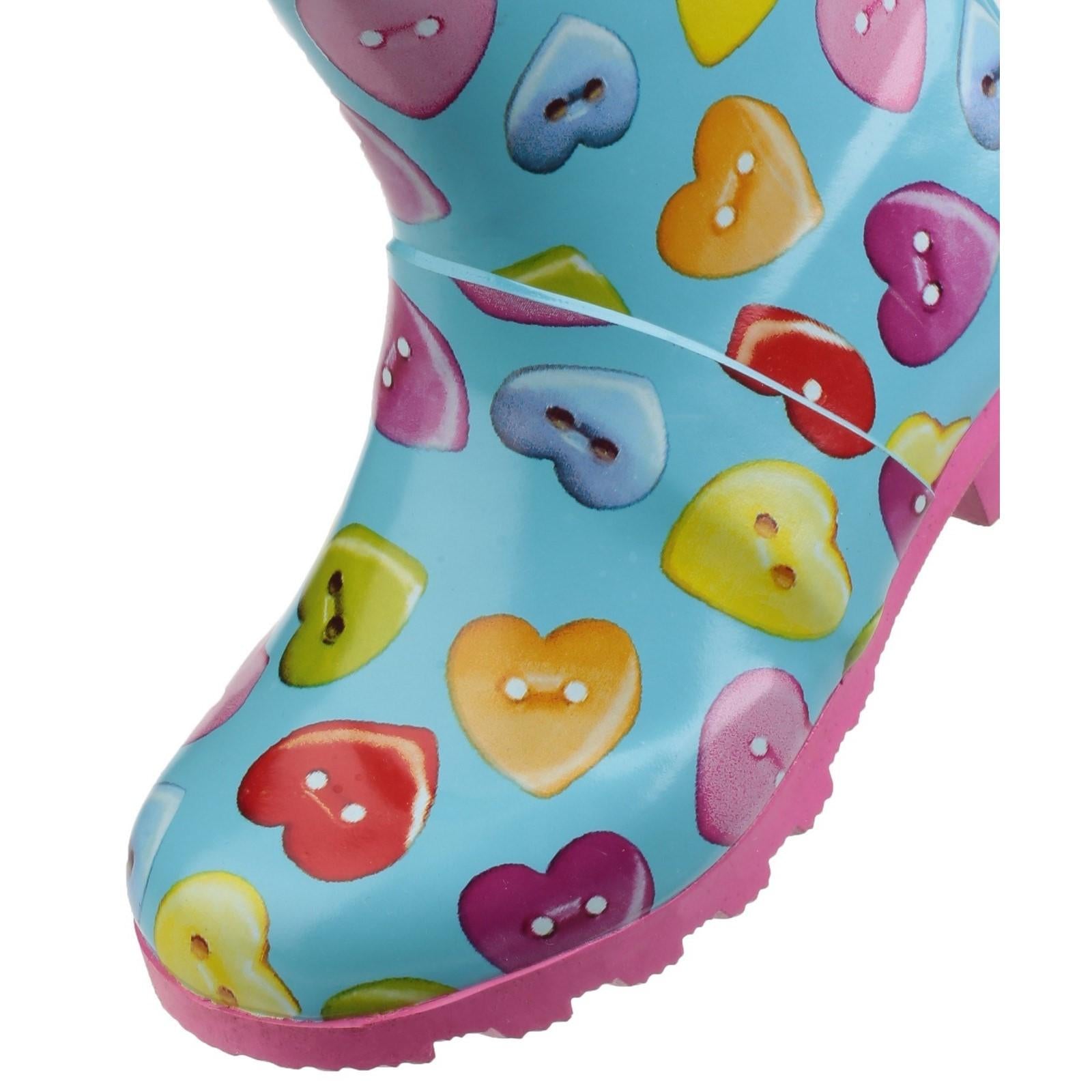 Cotswold Childrens Button Heart Wellington Shoes