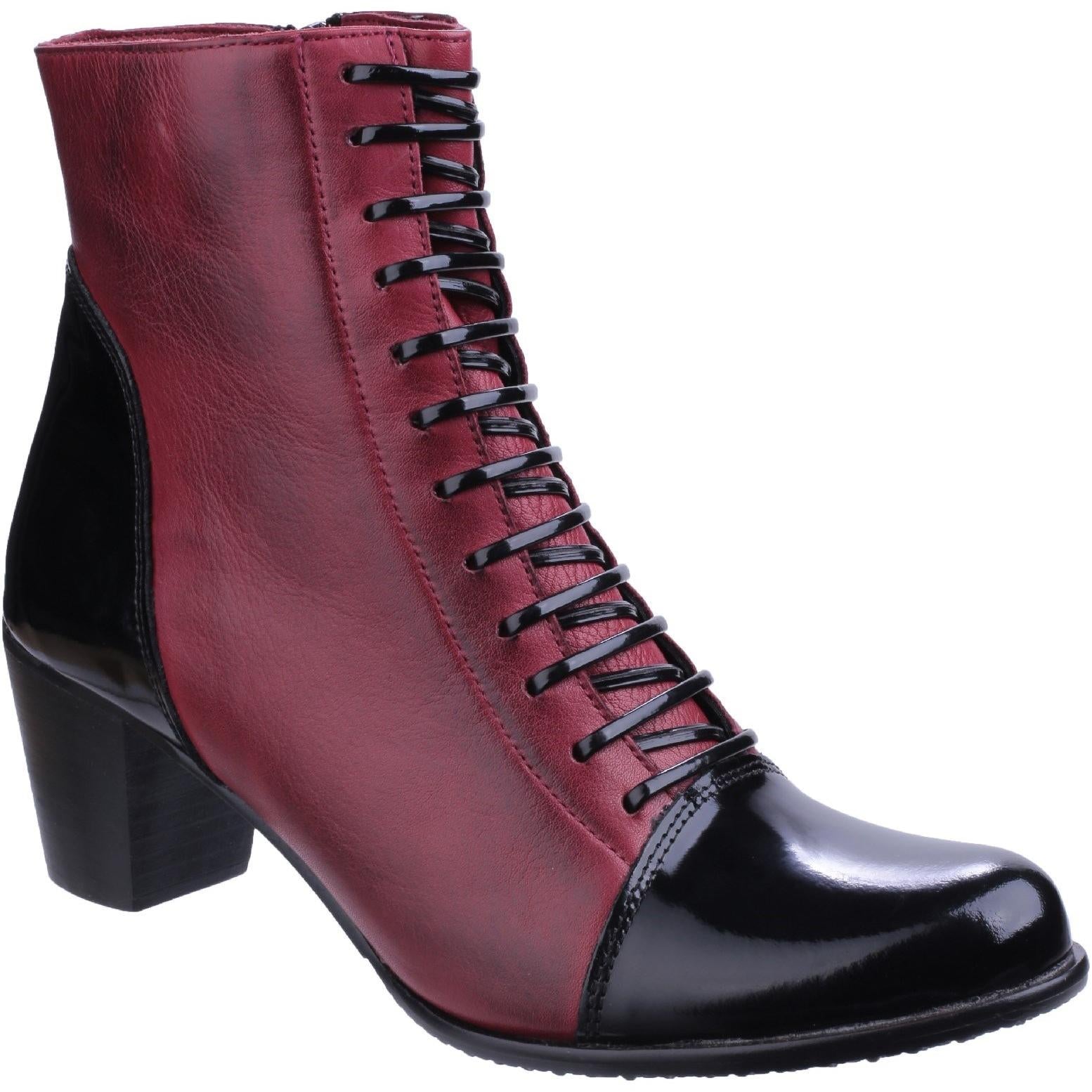 Riva Adria Patent/Leather Heeled Ankle Boot