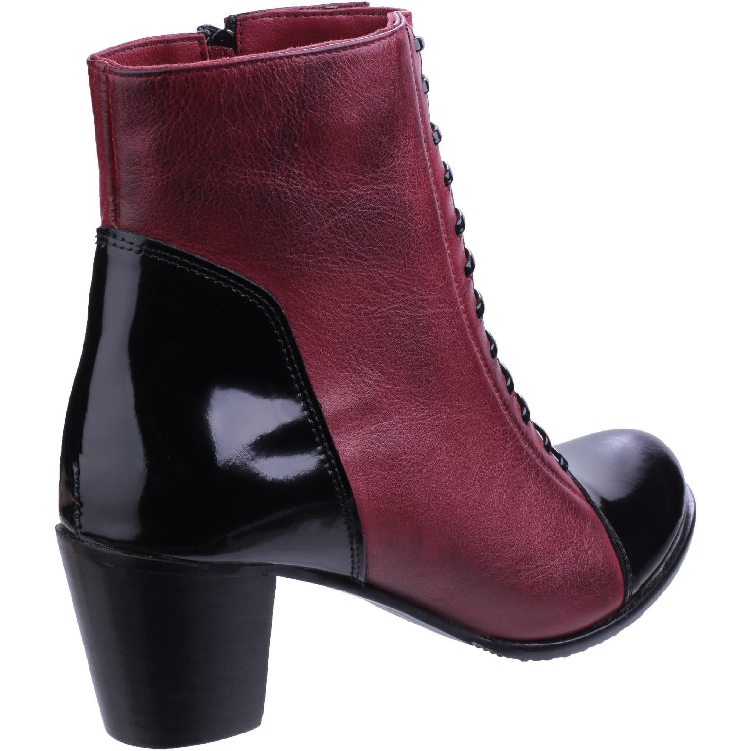 Riva Adria Patent/Leather Heeled Ankle Boot