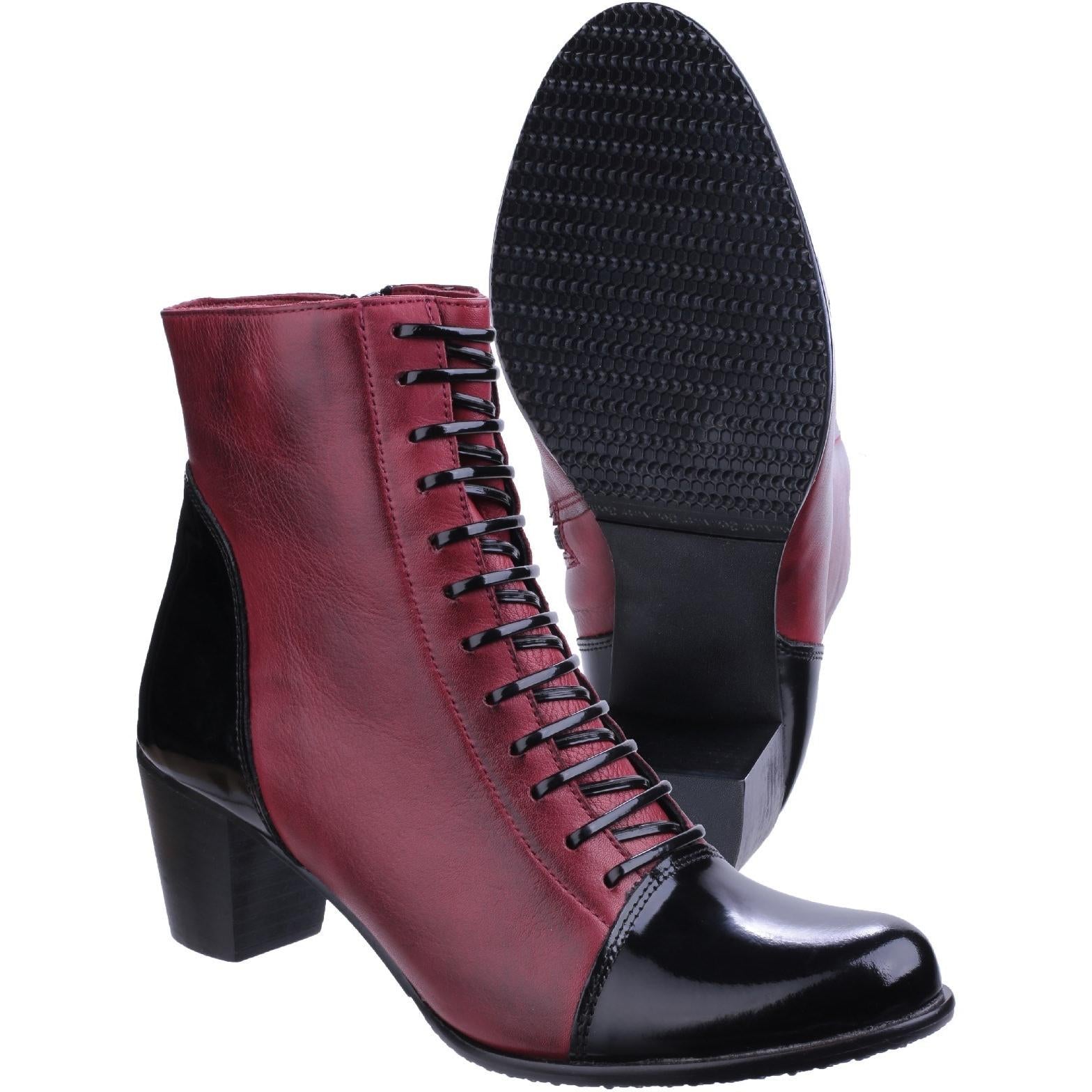 Riva Adria Patent/Leather Heeled Ankle Boot