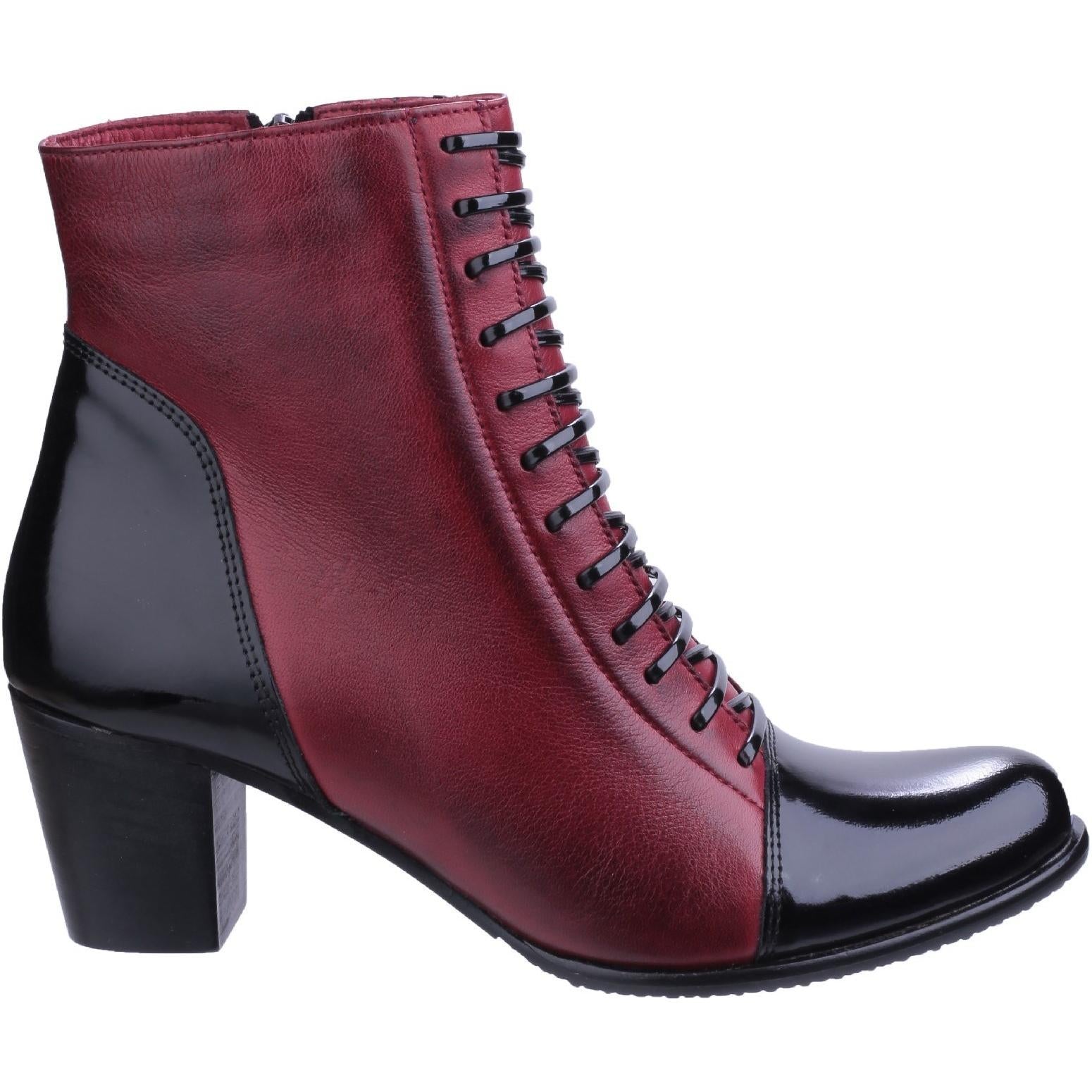 Riva Adria Patent/Leather Heeled Ankle Boot