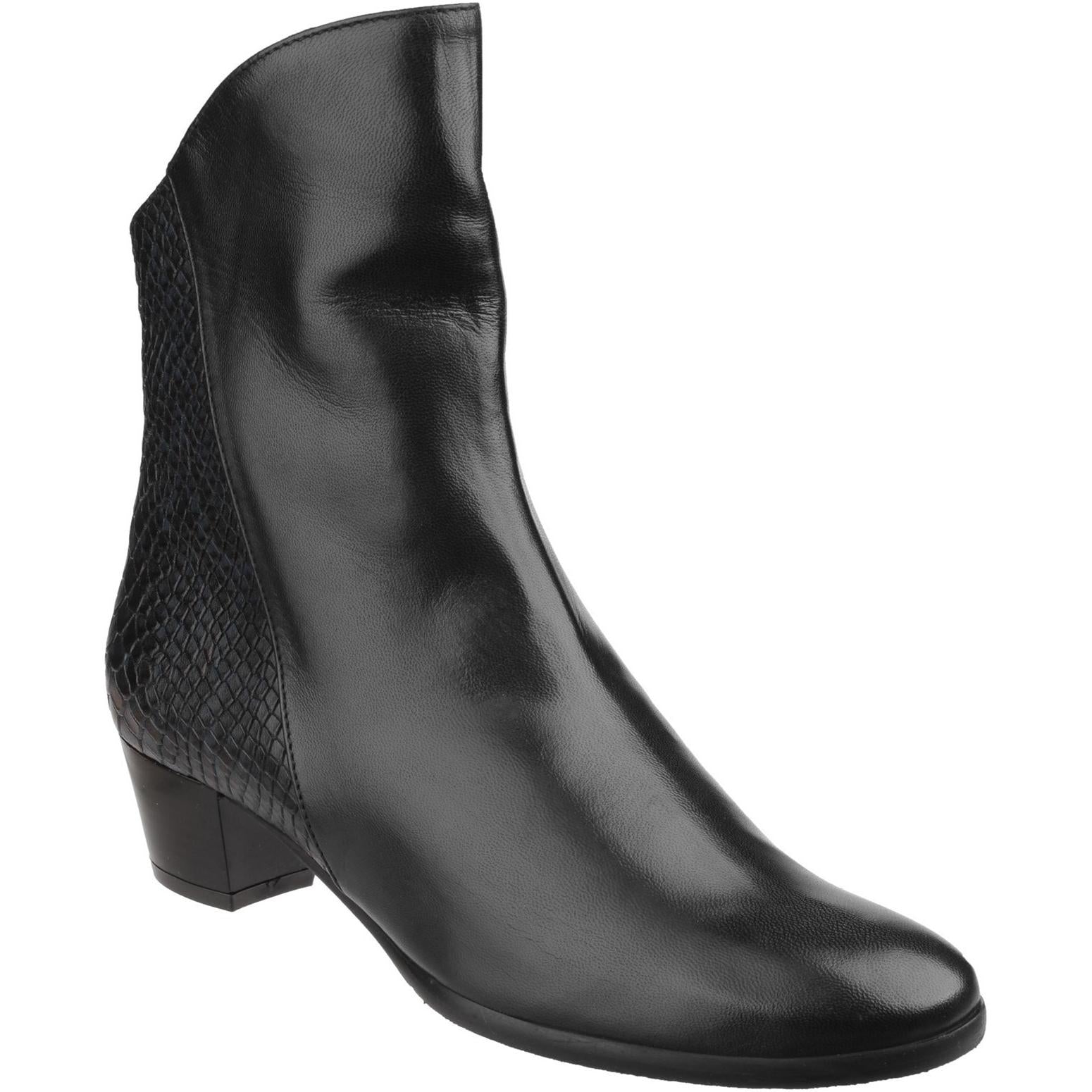 Riva Armadillo Pitone Leather Zip up Ankle Boot