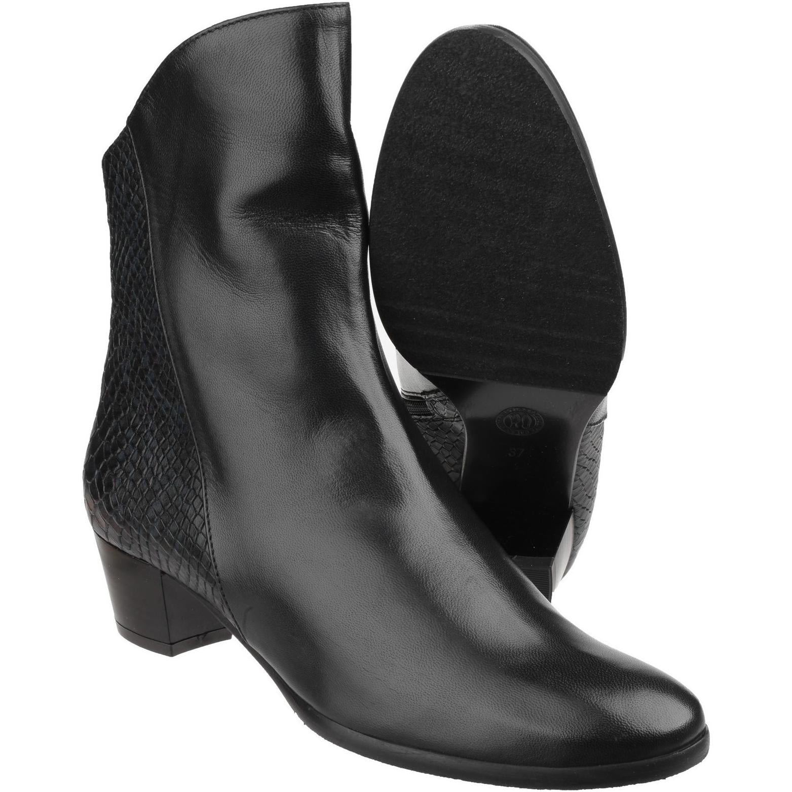 Riva Armadillo Pitone Leather Zip up Ankle Boot