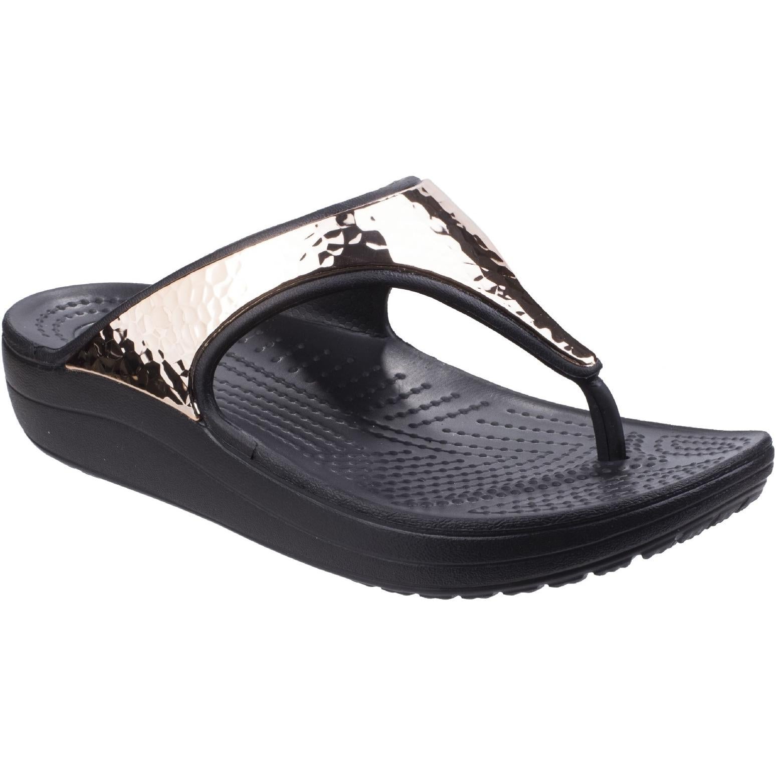 Crocs Sloane Hammered Metallic Flipflop Sandals