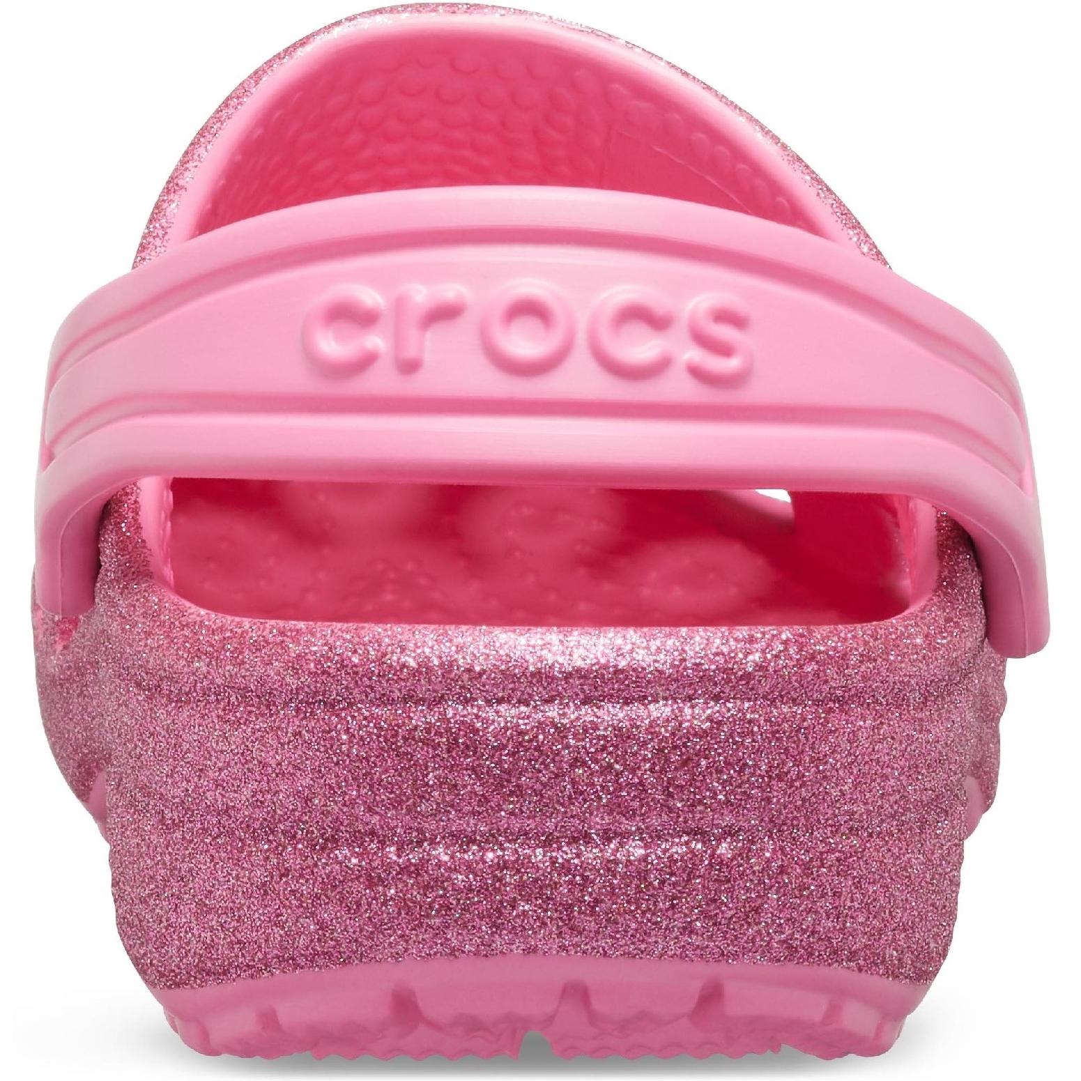 Crocs Kids Classic Glitter Clog Slip On Sandals