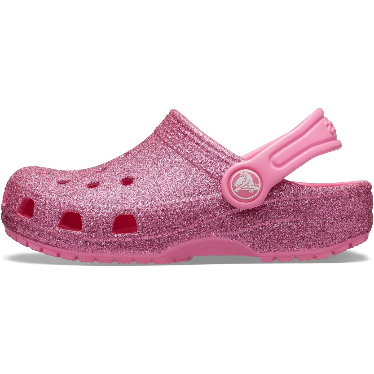 Crocs Kids Classic Glitter Clog Slip On Sandals