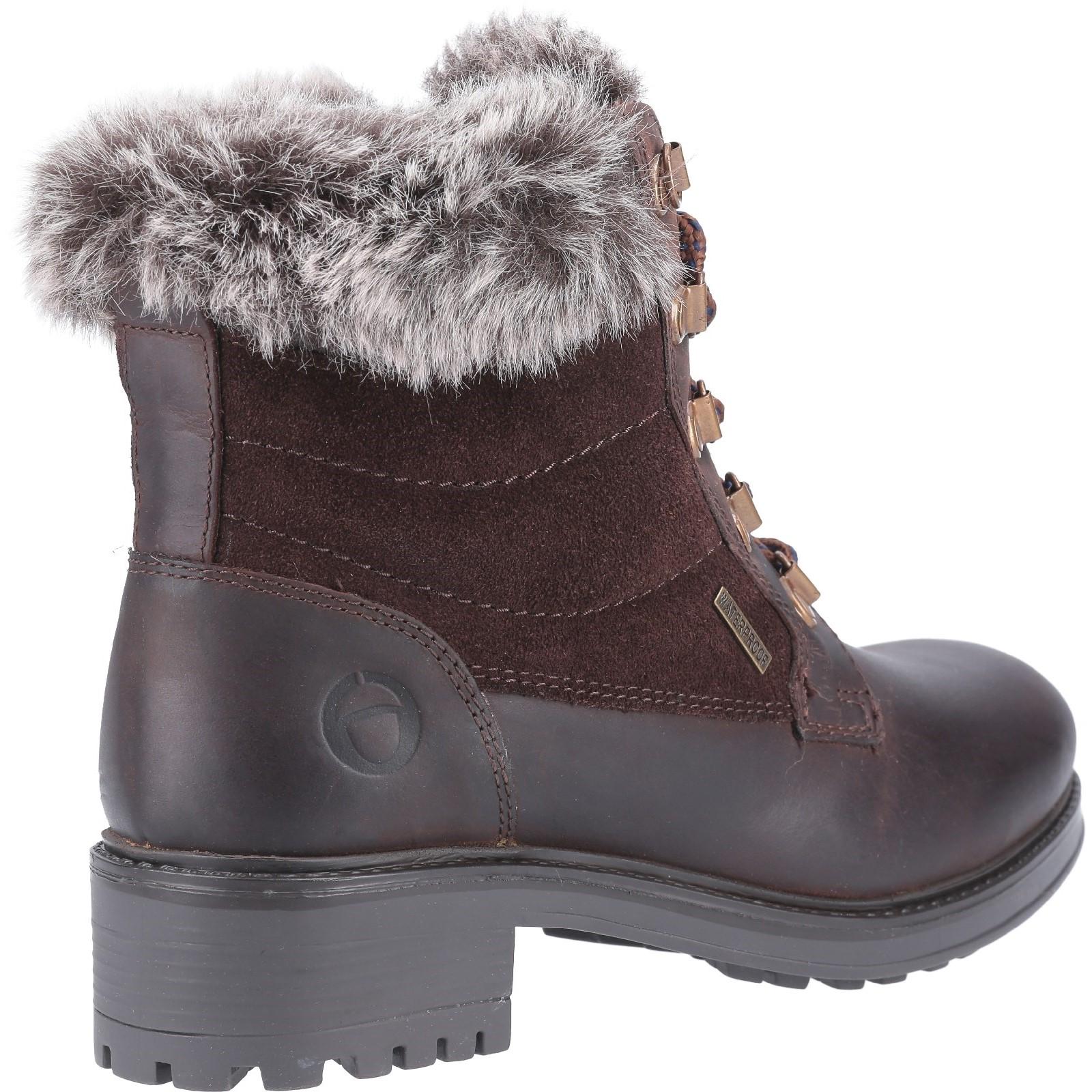 Cotswold Culkerton Fur Collar Lace Up Boot