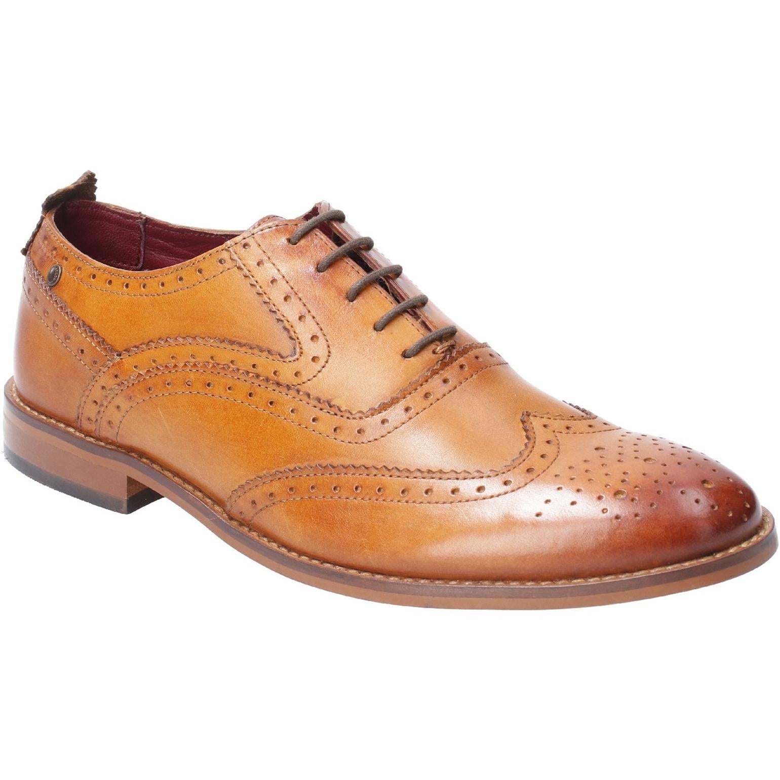 Base London Focus Washed Lace Up Brogue Shoe