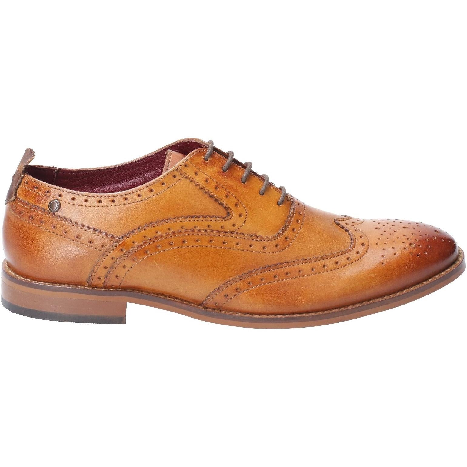 Base London Focus Washed Lace Up Brogue Shoe