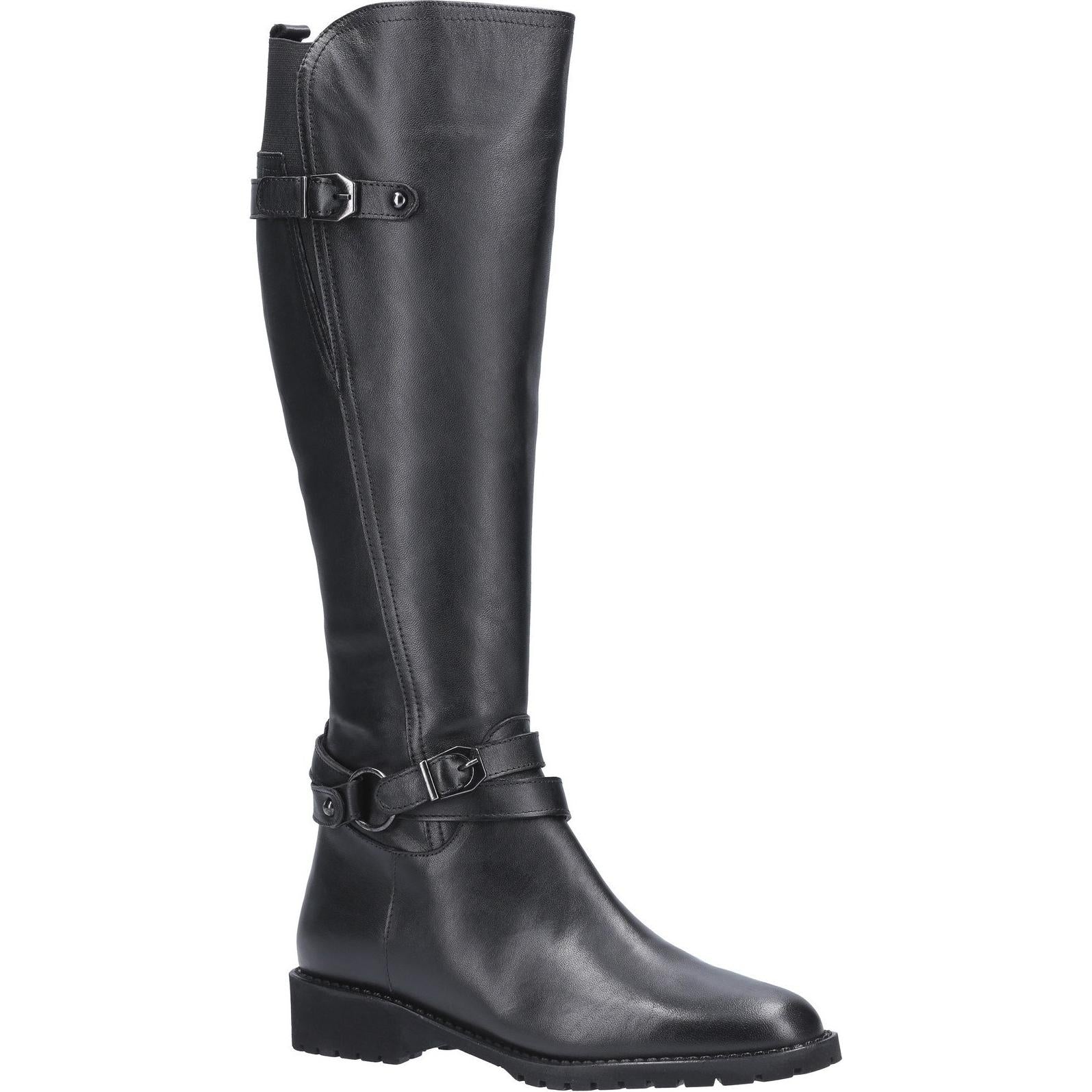 Riva Athens Leather Long Buckle Zip Boot