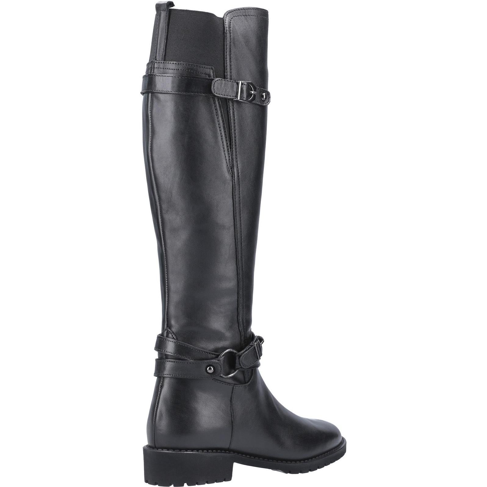 Riva Athens Leather Long Buckle Zip Boot