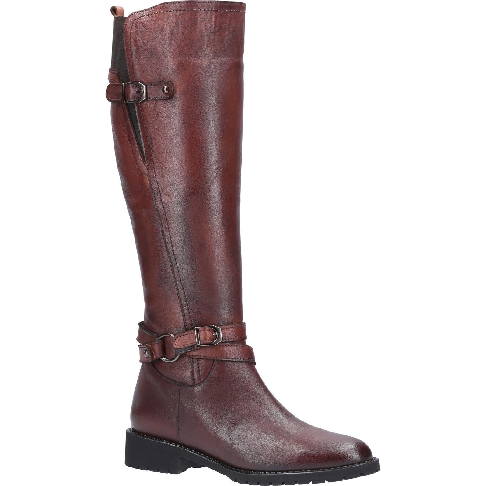 Riva Athens Leather Long Buckle Zip Boot